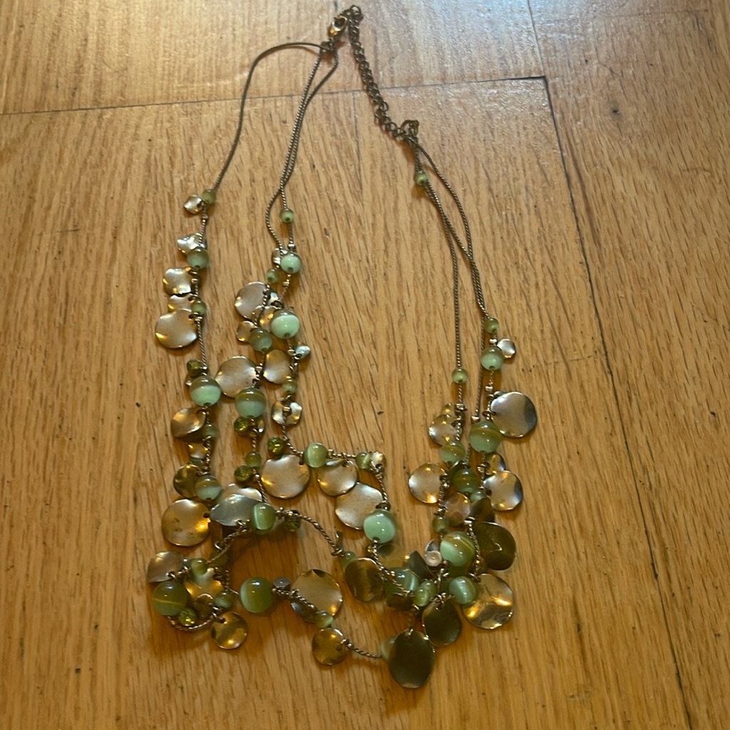 J Jill Mint Green And Silver Necklace 20$